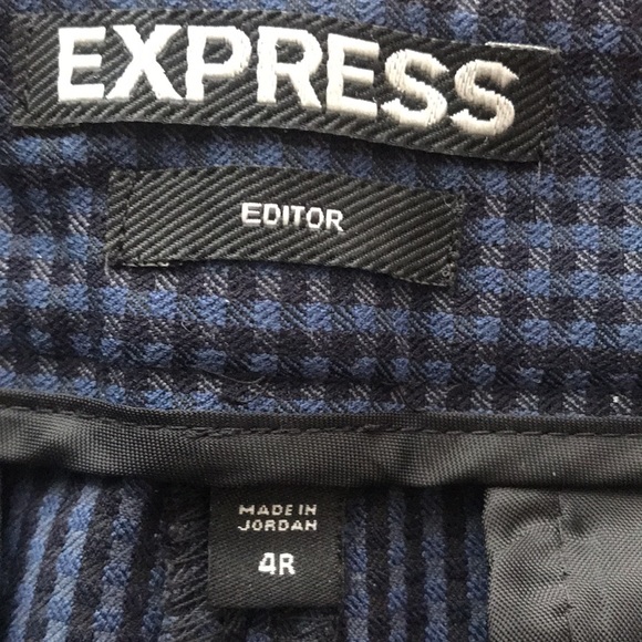 Express Editor Blue & Black Plaid Size 4 Boot Cut Pants. EUC - Picture 6 of 7